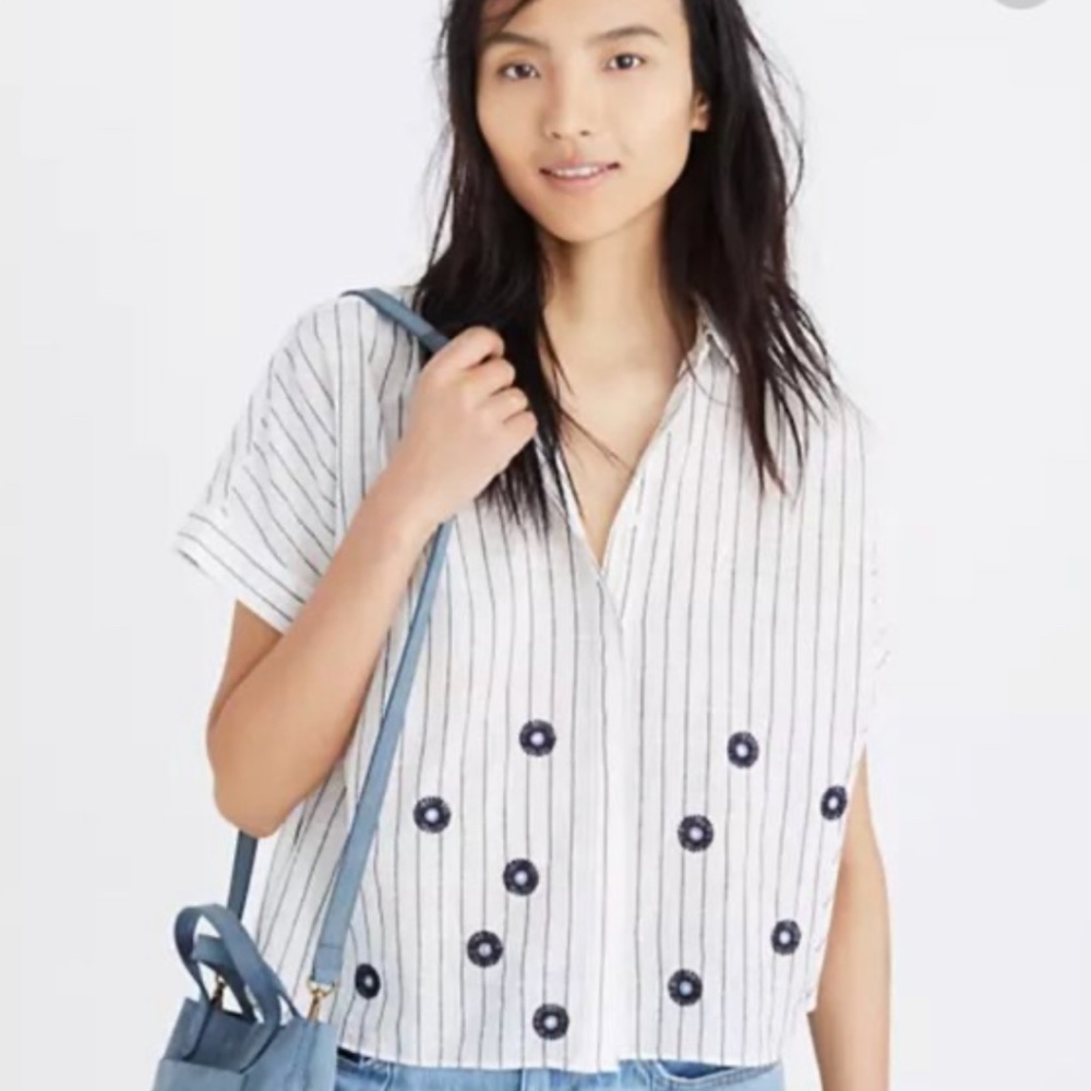 Madewell Embroidered Hilltop Shirt Size XS